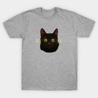 Cool black cat yellow eyes T-Shirt